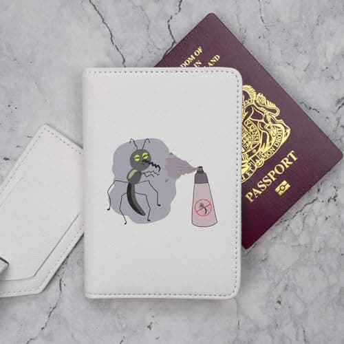 Azeeda 'Bug with Spray' Passport Travel Set - White (PA00035073) — view 4