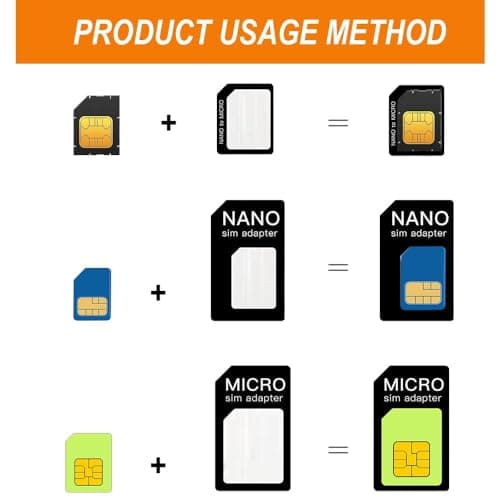 4 in 1 Nano SIM Card Adapter, 3 Set SIM Card Adapter with SIM Ejector Pin Compatible with Mobile Phone — view 4