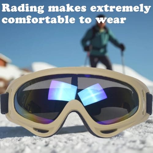 QHNTXQD Ski Goggles Snowboard Goggles, UV Protection Windproof Dustproof Anti-Scratch Winter Snow Sports Goggles for Men Women Youth (Coffee) — view 5