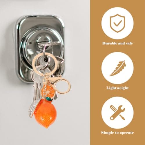 CALLARON Rhinestone Lemon Keychain Lightweight Alloy Fruit Pendant Keyring for Women Decorative Bag Charm Travel Accessory — view 6