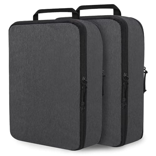 Extra Large Compression Packing Cubes for Travel Essentials, 2 Set Expandable Travel Cubes for Packing Compression Bags Luggage Suitcase Organizer, Black