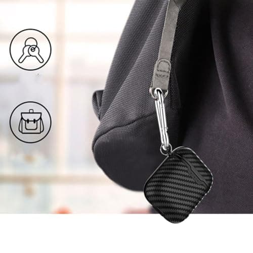 Operitacx Shockproof Lightweight Tpu Earphone Protective Case for Wireless Earbuds with Carbon Fibre Texture, Portable Earphone Storage Bag Suitable for Daily Use — view 3