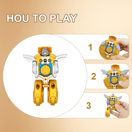 3-Pack Transformable Fidget Spinner Robots – Gold/Silver/Green | Stress Relief Fidget Toys for Kids | 2-in-1 Transformable Fidget Spinner & Robot Figures | Durable Fidget Spinners for Kids & Adults — view 5
