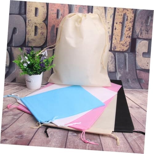 12pcs Black Nonwoven Fabric Drawstring Storage Bags 40x30cm — view 6