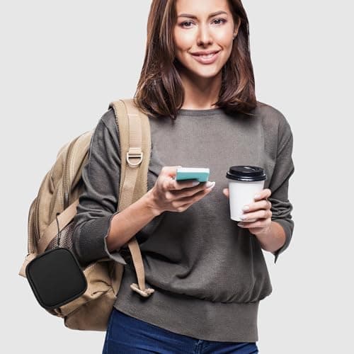 Hohopeti Small Travel Electronics Organizer Bag with Cable Storage Pouch Compact Power Adapter Case for Chargers USB Drives Earphones Elastic Practical Carry Pouch for Cables and Gadgets Black — view 3