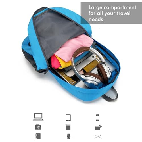 Mayoii Foldable Lightweight Backpack for Mens & Women – 35L Waterproof Rucksack for Mens & Women, Rucking Daypack for Outdoor Sports Hiking Travel Camping (Blue) — view 4