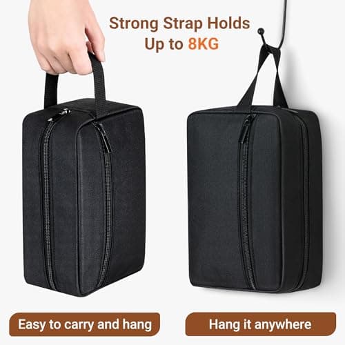 Elviros Lightweight Hanging Travel Toiletry Bag Small for Women Men, Black — view 3