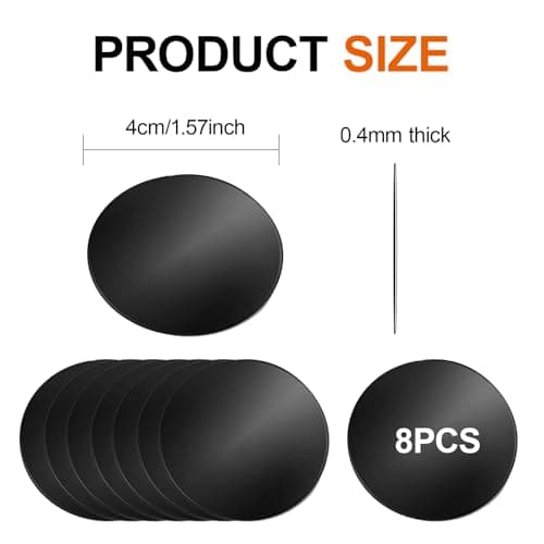 8Packs Thin Metal Plates Replacement Mount Plate Kits with Strong Adhesive — view 2