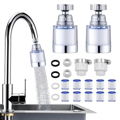 KHDULQ 2 Pcs Cartridges 360 Degree Rotating Sink Tap Water Filter — view 2