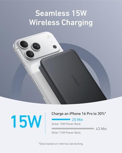 Anker MagGo Power Bank, 10,000mAh Qi2-Certified 15W Portable Charger — view 3