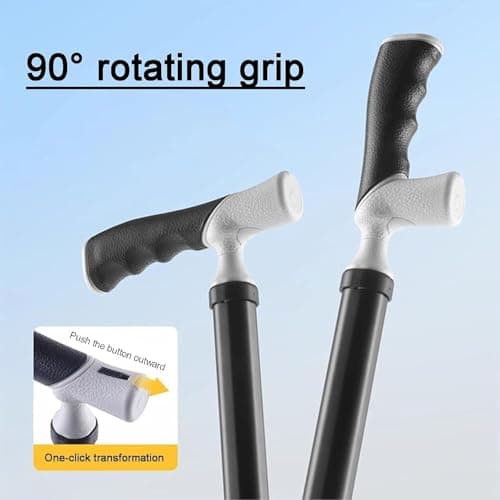 Nordic Walking Poles Telescopic Walking Lightweight T-handle Hiking Stick Adjustable Dual-purpose Hiking Poles For Women And Men, Black, 38~105cm — view 2