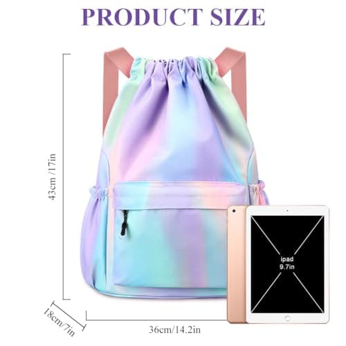 flintronic Drawstring Backpack, Waterproof Swimming Bag, Large Swimming Bags for Kids, Sports Backpacks Unisex for School Gym Beach Holidays Travel — view 3