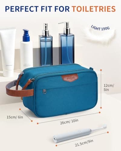 ECOHUB Toiletry Bag for Men, Wide-Open Travel Wash Bag with Wet Pocket — view 6