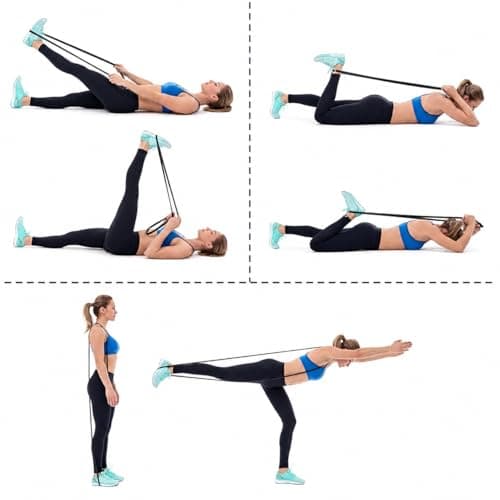 Resistance Bands Set for Men and Women, 5 Levels Exercise Bands with Door Anchor Kit for Strength Training, Full Body Workouts, Muscle Toning, Stretching, Home Gym, Yoga, Pilates and Fitness — view 4