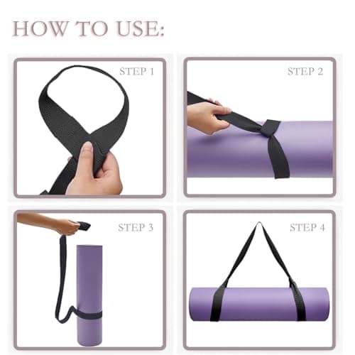 BAVALIN Yoga Mat Strap for Carrying - Cotton Yoga Mat Carry Strap Sling, Adjustable Loops for all Mat Sizes(Yoga Mat not included) — view 6