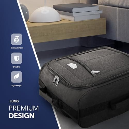 LUGG Soft Cabin Bag for EasyJet Overhead Locker - Durable Lightweight Travel Bag - 56 x 45 x 25cm - Spacious Main Compartment, Stylish Design, Easy Carry for Weekend & Business Trips- Charcoal — view 3