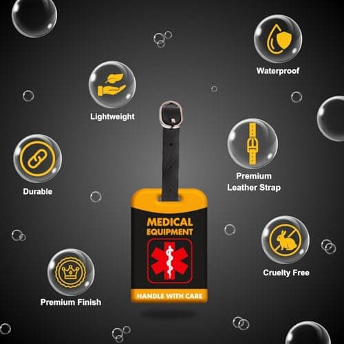 [Pack 2] tag8 Medical Equipment Smart Luggage Tag ID |Bag Tag for Respiratory Devices, CPAP, Surgical Equipment, Medical Device | Airline Compliant | SITA World Tracer Code Enabled | Gift idea — view 5