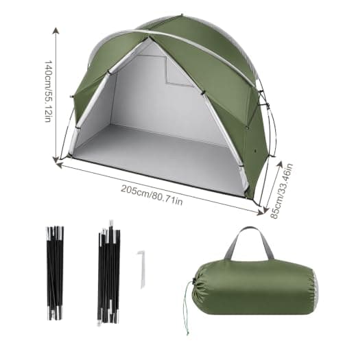 BREEZENEST Transparent Camping Tent, Portable Bubble Shelter with Zipper, Lightweight Outdoor Tent for Camping, Fishing & Cycling (Green) — view 6