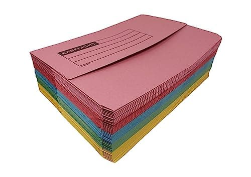 Eastlight Document Wallet Foolscap Assorted Colours 100% Recycled Manilla Paper (Pack of 50) — view 2