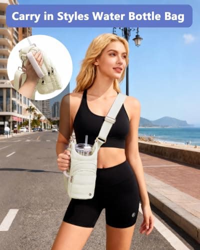 Water Bottle Holder with Strap 30/32 oz, Crossbody Water Bottle Carrier Bag — view 2