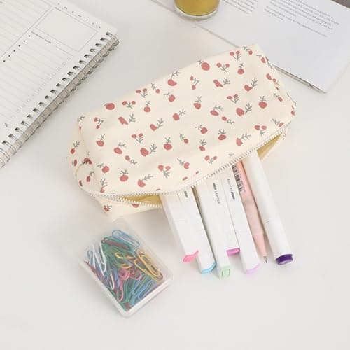 YPBEW Bows Pencil Case Large Capacity Makeup Bag, Lavender — view 4