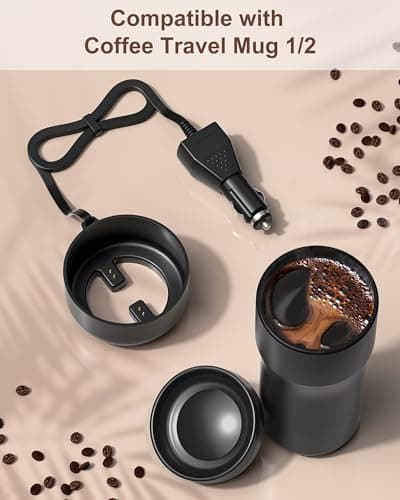 Car Charger Compatible with E M BER Travel Mug 2+, Charging Coaster Compatible with 12 OZ Temperature Control Smart Travel Mug Stainless Steel — view 5