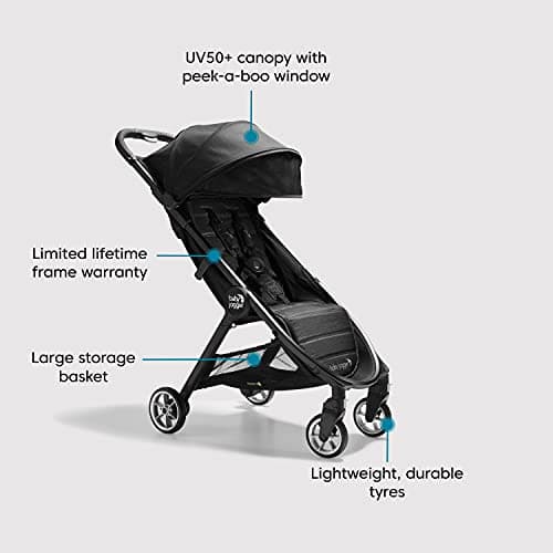 Baby Jogger City Tour 2 Travel Stroller | Ultra-Lightweight, Foldable & Compact Pushchair Buggy | Pitch Black — view 6