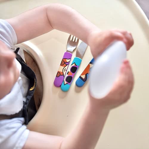TUM TUM Toddler Cutlery Set with Travel Case, 3 Pcs Kids Cutlery Set Stainless Steel Includes 1 x Fork/Spoon/Knife, Kids Travel Cutlery Sets, BPA Free (Felicity The Fox) — view 4