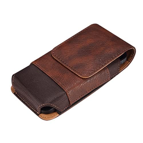Cell Phone Holster with Belt Clip, Leather Phone Waist Belt Pouch, 6.5" Vertical Leather Smartphone Purse Carrying Phone Pouch Belt Clip Holder Case Pocket Mobile Phone Belt Loop Wallet Handbag Bumbag — view 6