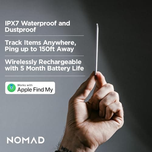 Nomad Tracking Card White, Slim Card Tracker with IPX7 Waterproof and Dust Proof - Card Tracker for Wallet & Luggage, 5 Months GPS Tracker Long Battery Life, Rechargeable, Compatible with iOS Only — view 5