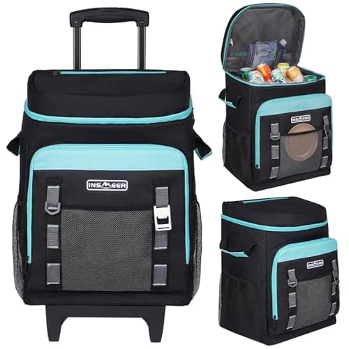 INSMEER Large Cool Bag with Wheels 50L/80 Cans 2-in-1 Foldable Design