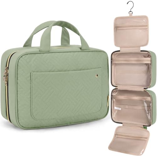 BAGSMART Hanging Travel Toiletry Bag 360° Hook for Full Size Bottle, Medium