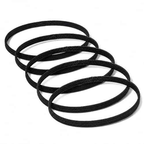 5 Pack Elastic Sports Headbands, Non Slip Thin Sweat Bands, Stretchy Fabric Hair Bands for Running Yoga Tennis Football Gym, Unisex for Men Women