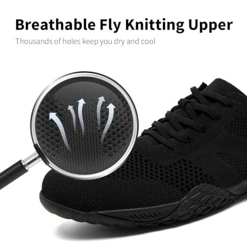 XKOWUO Barefoot Shoes for Men Fitness Training Shoe Zero Drop Minimalist Walking Shoes Flexible and Lightweight for Everyday Comfort All_Black UK 10 — view 2