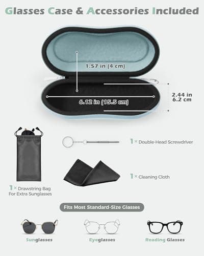 ProCase Sunglasses Case, Hard Shell Glasses Case for Men Women -Lightblue — view 2