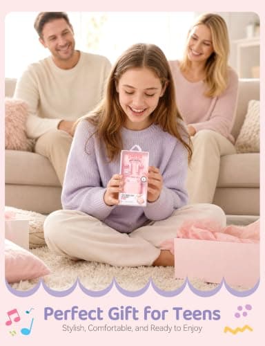 Ttbesmi Cute Kids True Wireless Earbuds Girls Ear Buds for Kids for School Earphones with Case for iPhone Android Kawaii Headphones Kid Bluetooht Earbuds for Small Ear Canals Women — view 5