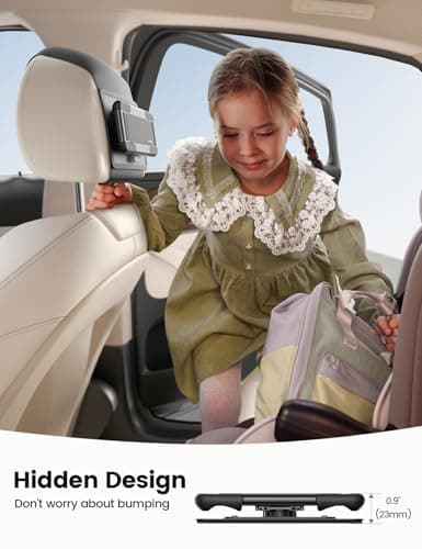 Lamicall Car Tablet Holder for Kids - [Silicone Wide Clip] Universal 360°Rotating Headrest Car Mount, Foldable Backseat Holder for iPad Pro 13/11/10.5/9.7, Air Mini 6 5 4 3, Phone, Tab, 6.1-13” Device — view 4