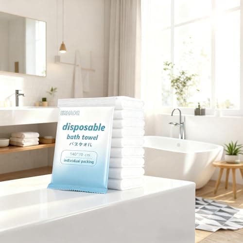 ERHAOG Disposable Bath Towels, 6/10/25 Pcs Large Travel Towel 55 * 28 in, Compressed Portable Washcloths for Beach Shower Hiking Swim Hotel Camping - Travel Essentials — view 4