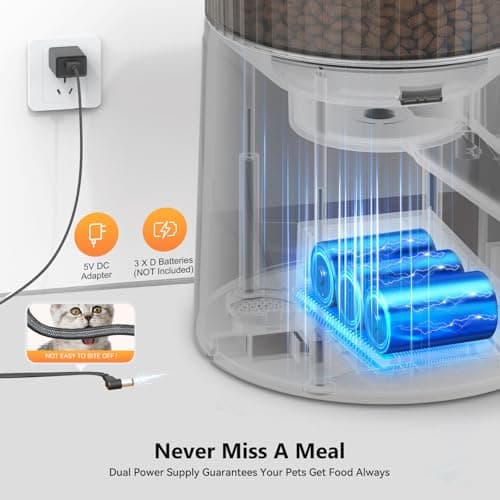 IMIPAW Automatic Cat Feeder: 2 Bowls, App Control, 5G WIFI Auto Pet Feeders — view 4