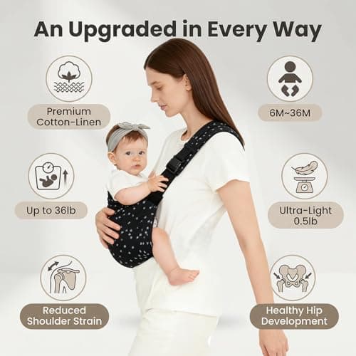 Baby Sling Carrier | Adjustable Front & Back, Adjustable Sling Easy Toddler Carrier Comfortable Baby Wrap Carrier Baby Carrier Wrap for Newborn Up to 6M-3 Years — view 2