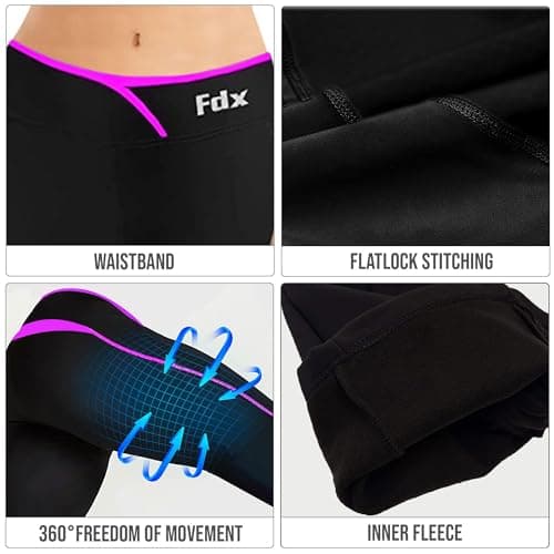 FDX Women's Base Layer Leggings Lightweight All Season Tights Pink M — view 4