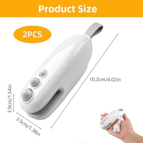 2pcs Mini Bag Sealer, 2 in 1 Portable Handheld Mini Heat Sealer, Handheld Bag Heat Vacuum Sealer, Rechargeable Magnetic Easy Seal Bag Sealer, Packet Sealer for Snacks and Food Preservation Storage — view 2