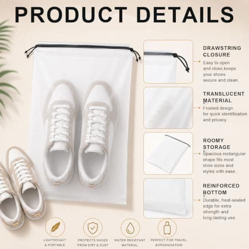 14 x dust travel shoe bags, shoe covers, dust proof — view 3