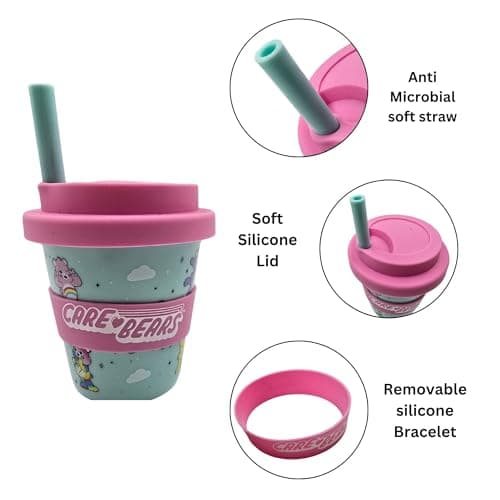 HOX Officially Licensed Kids Babyccino Travel Cup for Cold Drinks – BPA-Free, Reusable, Spill-Resistant & Portable - Care Bears, Pink — view 5