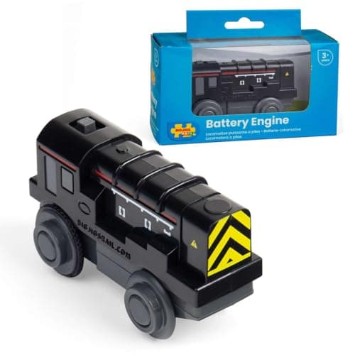 Bigjigs Rail Battery Operated Diesel Shunter | Motorised Train Engine for Wooden Railway Track Sets | Gift Model for 3+ Year Old Kids | Educational Toy for Toddlers