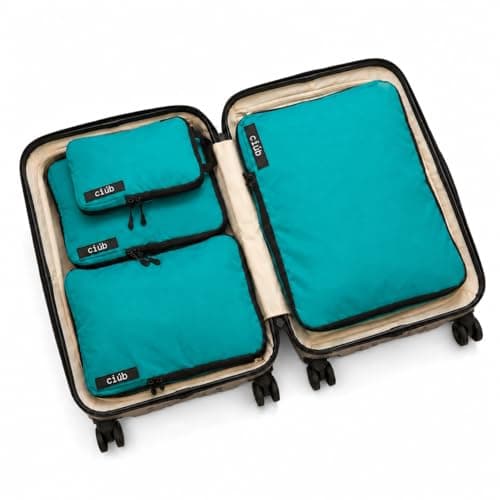 ciúb Compression Packing Cubes 4 Set Premium Double Zip, Fit 40% More in Your Luggage, Carry-On & Backpack, Lightweight Water Resistant Travel Accessories, Compressible Suitcase Organiser Bags (Green)