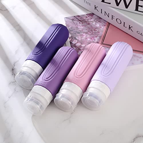 Mrsdry Travel Bottle for Toiletries, Leak Proof Silicone Travel Size 90ml Bottles Refillable Containers for Liquid Shampoo, BPA Free and TSA Approved Travel Accessories with Clear Bag (4 Pack) — view 6