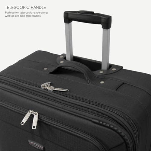 ARIANA Cabin Suitcase Lightweight Carry On Luggage Trolley Travel Bag 10Kg Hand Luggage 2 Wheels - 55x38x23cm (Black, 21" Small (Cabin Size)) — view 6