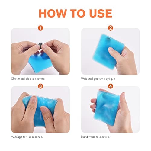 Vicloon Reusable Hand Warmers, 2PCS Instant Hand Warmers, Reusable Gel Click Heat Pads for Cold Hands Heat Pads Pocket Warmers, Perfect For Football, Skiing, Sports, Outdoor Activities — view 3