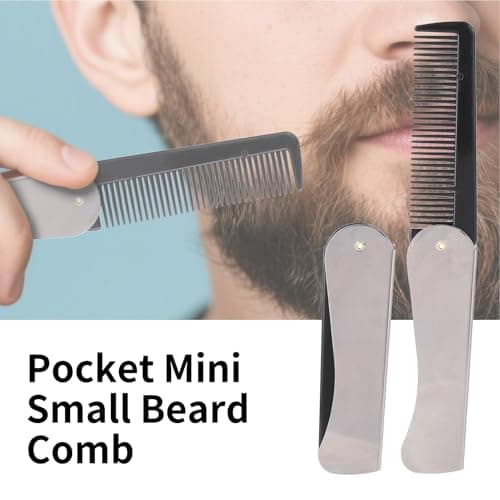 Pocket Mini Small Beard Comb, Gift Ready Options, Stainless Steel, Pocket Teeth Comb, Trimmers Clippers And Body Groomers, Slim Structure, For Home Office Vacation — view 5
